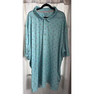 Reebok Golf Polo Shirt Mens 5XL Stretch Performance Cocktail Print Short Sleeve